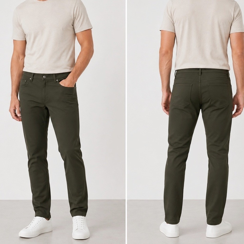 Lululemon Mens ABC Slim Fit 5 Pocket Pants Olive Green Size 31 Warpstreme Travel